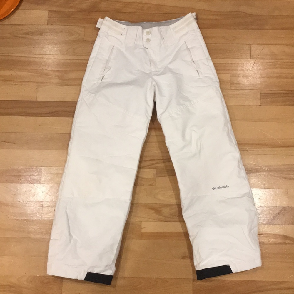 Columbia girls ski pants, white